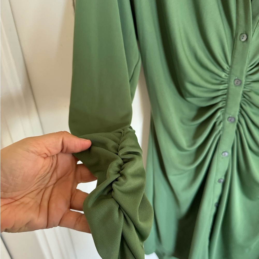Cinq a Sept green Arden Ruched dress size small - Picture 6 of 11